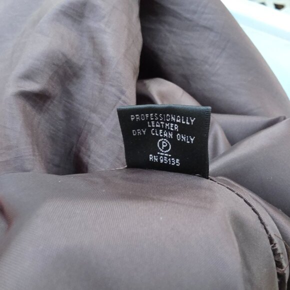 Lafayette 148 New York A line dark brown leather skirt with suede - Picture 8 of 8